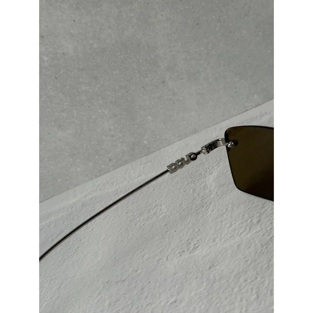 NEW Gucci GG1941S Silver Brown Rimless Unisex Sunglasses $545